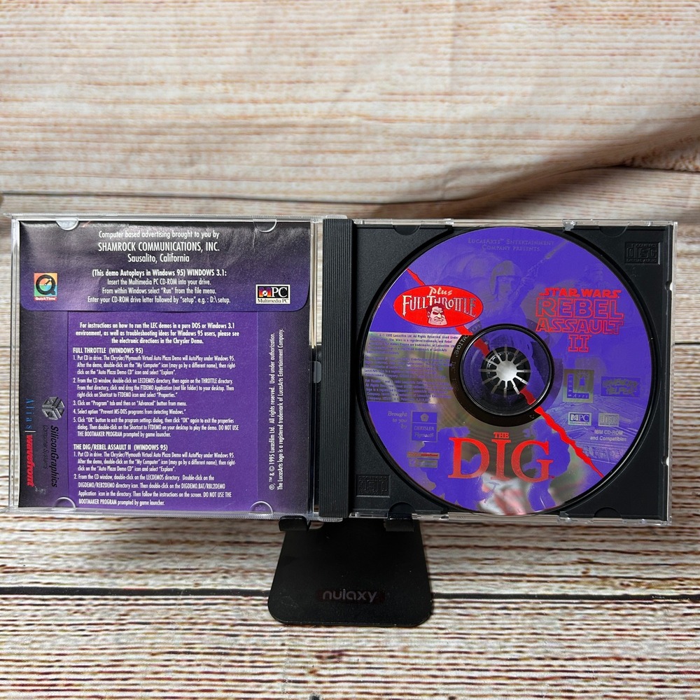 LucasArts Chrysler Plymouth PC CD-ROM Star Wars Rebel Assault II The Dig 1995